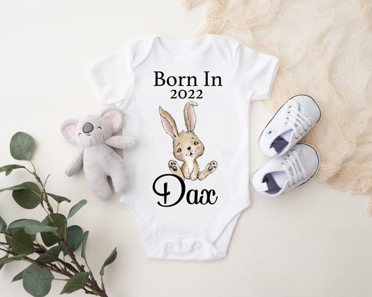 Born In 2022 Vest - Rabbit Boy Print