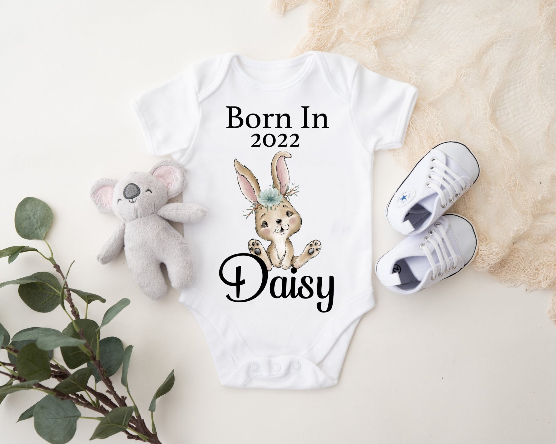 Born In 2022 Vest - Rabbit Girl Print