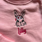 Bunny Face Design Personalised Kids Raglan Dress - Various Colours