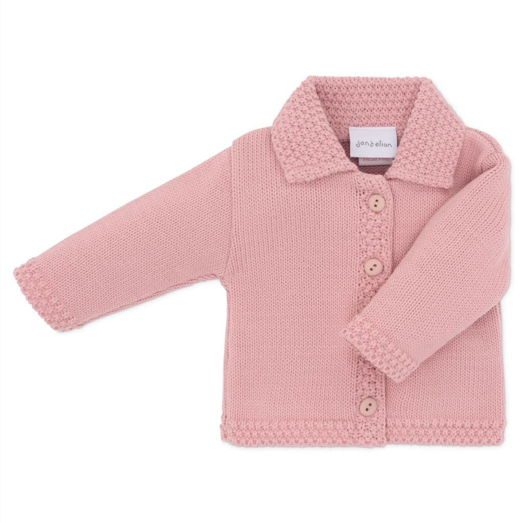 Button up Cardigan with Collar Pink