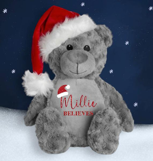 Christmas Personalised grey teddybear design 2
