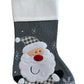 Christmas Stocking - Grey & White - Penguin, Reindeer & Santa designs