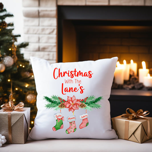 Christmas with the.... Personalised Christmas Cushion 40x40cm