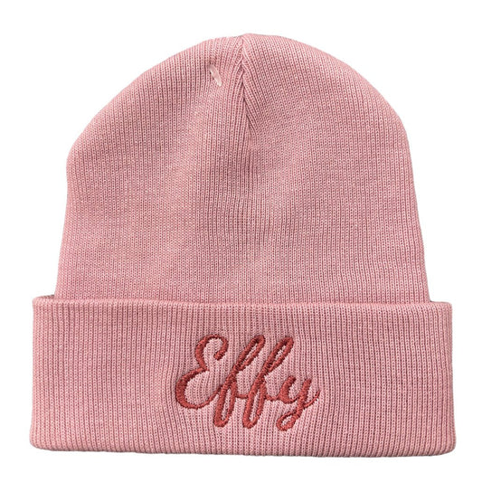 Dusky Pink Personalised Childrens Beanie Hat