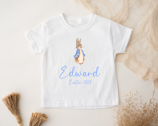 Easter personalised T-Shirt - Blue Bunny Design