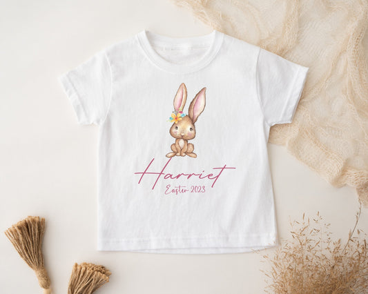 Easter personalised T-Shirt - Girl Bunny Design