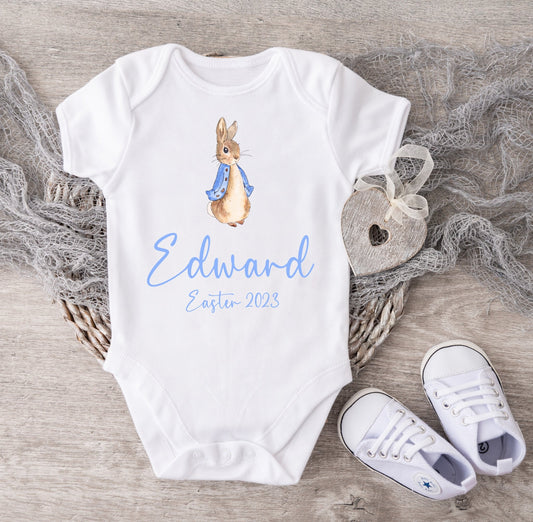 Easter personalised Vest - Blue bunny