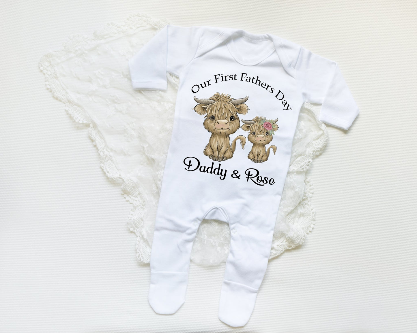 FATHERS DAY - Sleep Suit - Cow Print