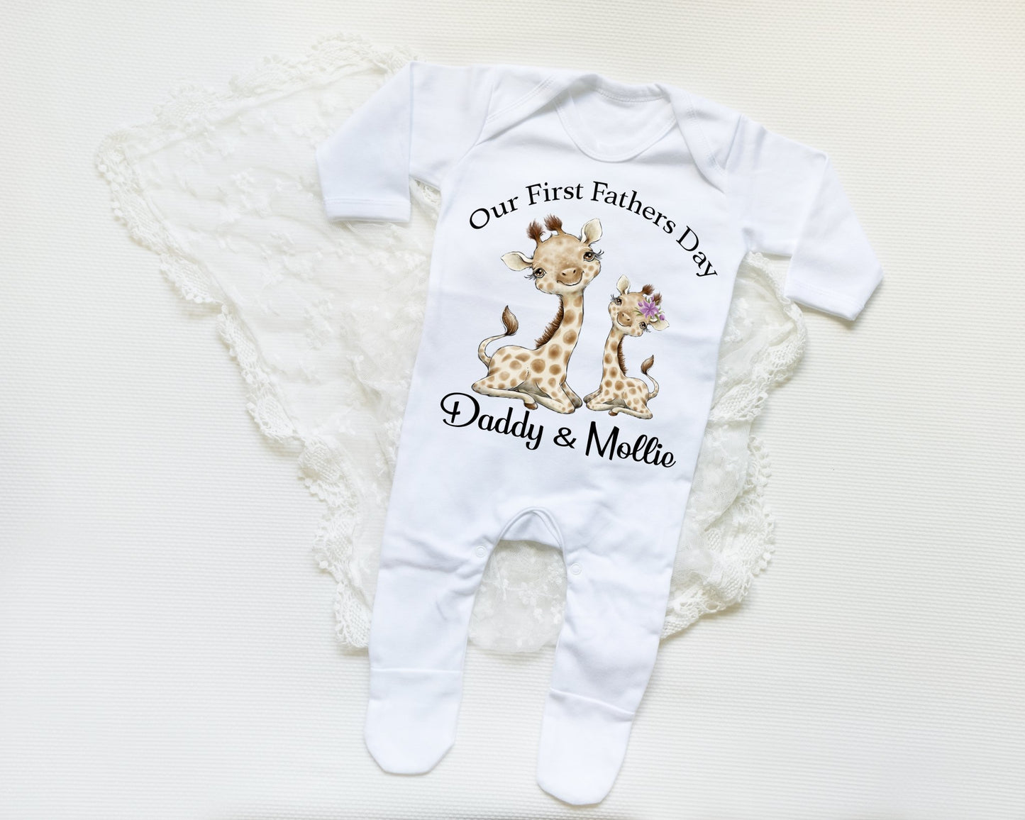 FATHERS DAY - Sleep Suit -Giraffe Print