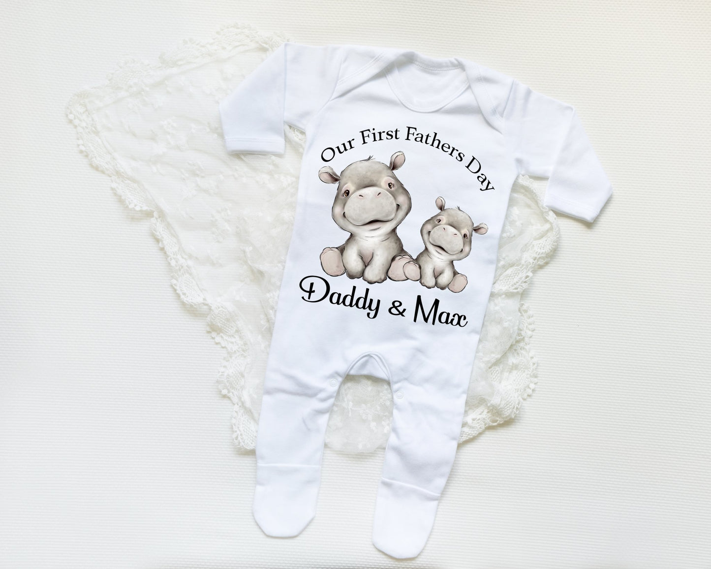FATHERS DAY - Sleep Suit - Hippo Print