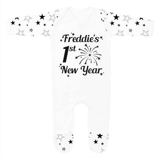 First New Year... Black Star Baby Grow