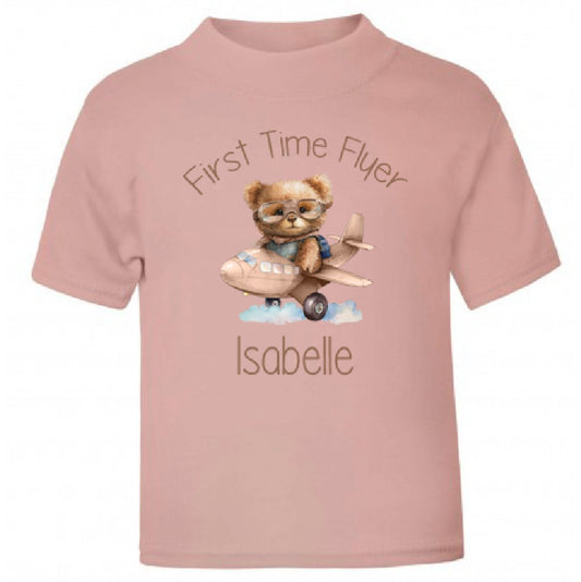 First Time Flyer personalised t-shirt Beige design - various colour tops