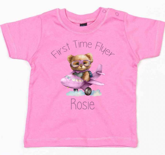 First Time Flyer personalised t-shirt - various colours