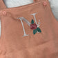 Floral initial personalised dungaree set - various colours