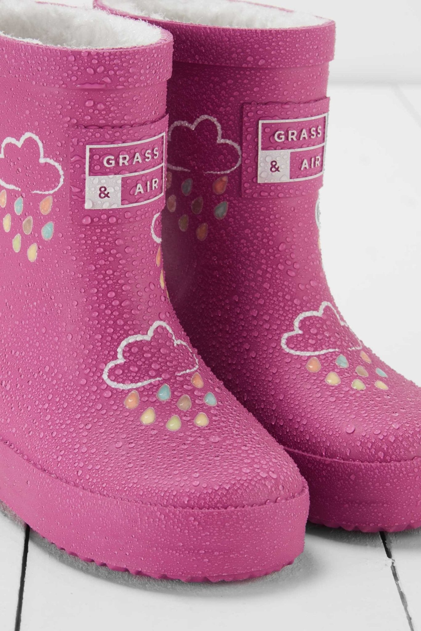Grass & Air Orchid Pink Colour-Changing Kids Wellies