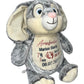 Grey Bunny Rabbit Personalised Teddy