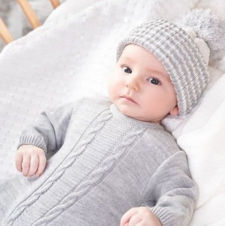 Grey CableKnit Onesie