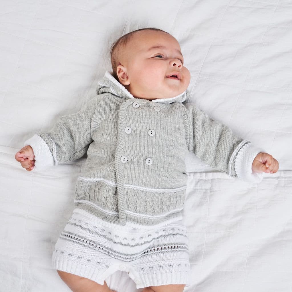 Grey knitted Baby Jacket