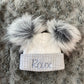 Grey & White Double Pom hat - First Size