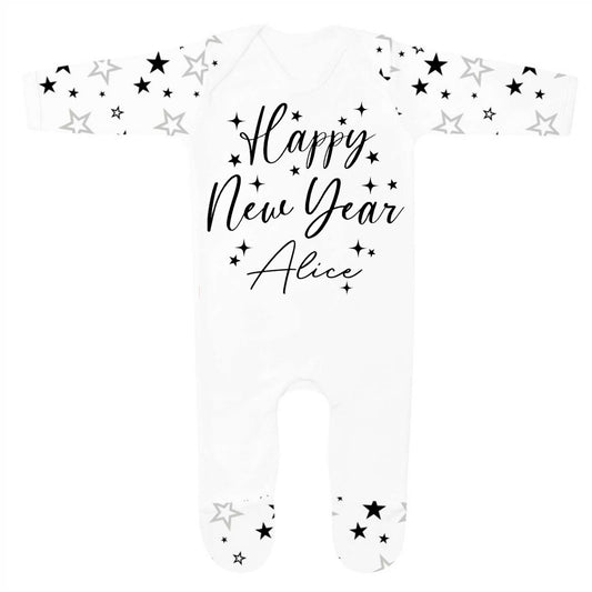 Happy New Year... Black Star Baby Grow