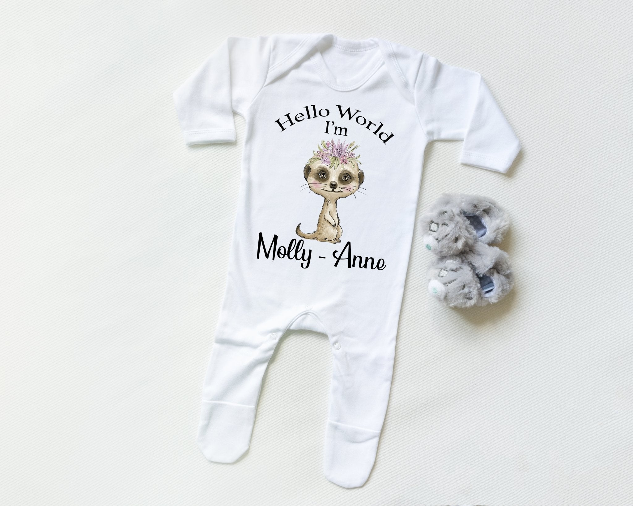 Hello world best sale baby sleepsuit