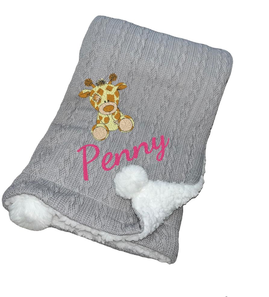 Huxley Baby Blanket Giraffe Design & Name