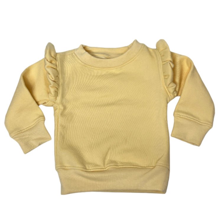 Initial & Teddy Design Frill Shoulder Sweater