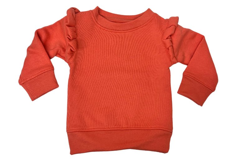 Initial & Teddy Design Frill Shoulder Sweater