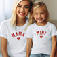 Matching Mini & Mama Mummy Personalised T-Shirts Heart- Various Colours