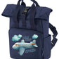 Mini Flyer personalised Mini Twin Handle Roll-Top Backpack blue design