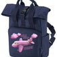 Mini Flyer personalised Mini Twin Handle Roll-Top Backpack pink design