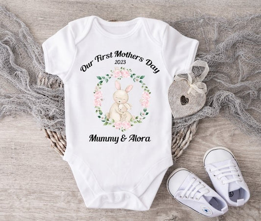 Mothers Day Rabbits Vest Or Sleepsuit