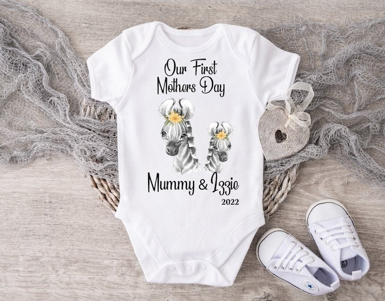 Mothers Day Zebra Girl Vest or Sleepsuit