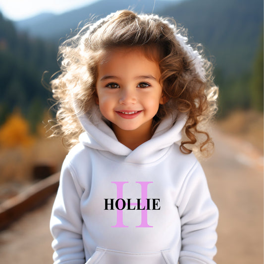 Name & Initial Kids Personalised Hoodie - Various Colours