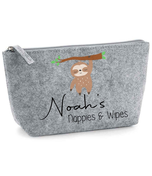 Nappy and Wipes storage bag with A Sloth