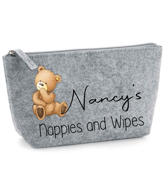 Nappy and Wipes storage bag with teddy design