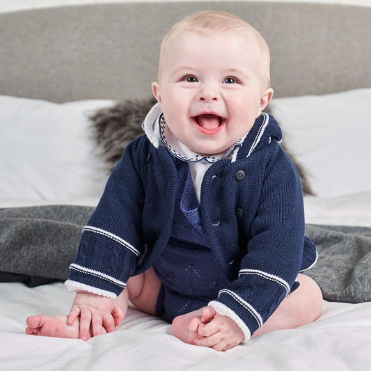 Navy Knitted Baby Jacket