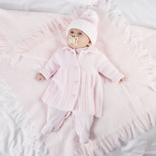 Pearl Button Baby Coat Pink
