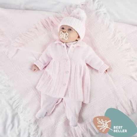 Pearl Button Baby Coat Pink