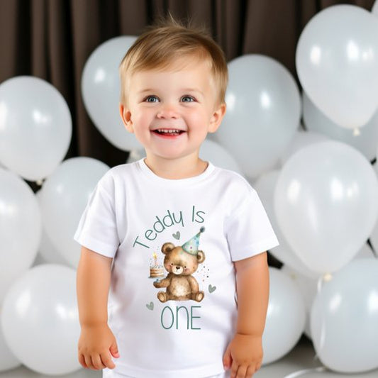 Personalised Birthday T-Shirt Teddy Design - Choose your age