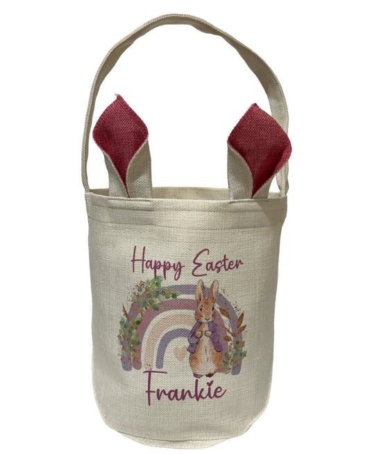 Personalised Easter treat / Egg bag with Ears - Pink