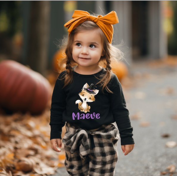 Personalised Halloween Long Sleeve T-Shirt - Fox Design