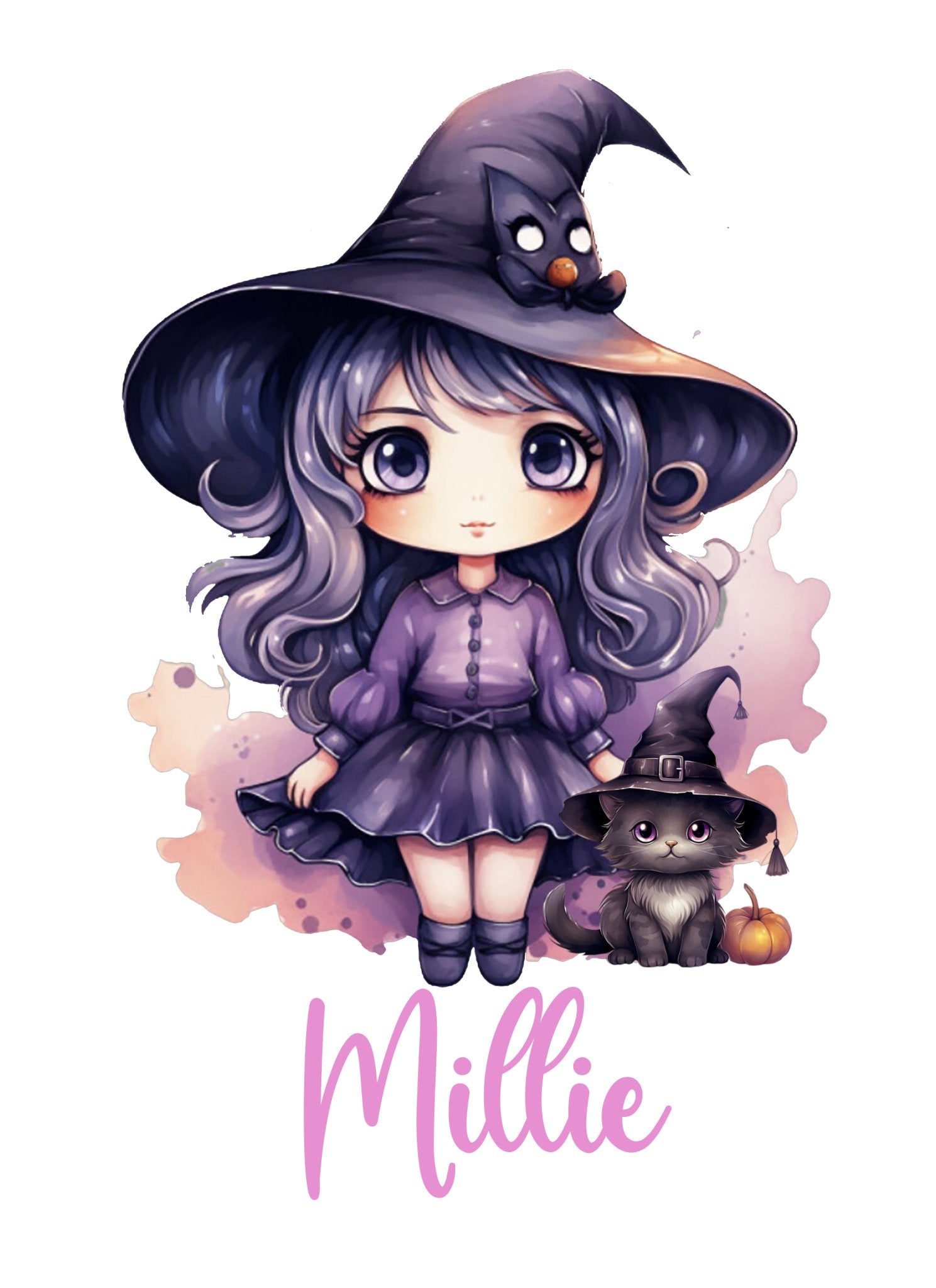 Personalised Halloween Long Sleeve T-Shirt - Witch