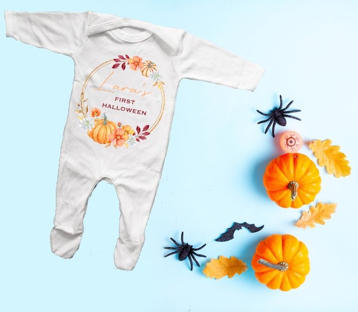 Personalised Halloween Sleepsuit - First Halloween round design