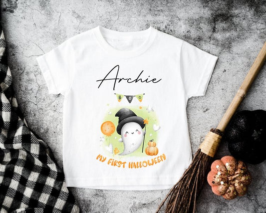 Personalised Halloween T-Shirt - my 1st Halloween Ghost Design