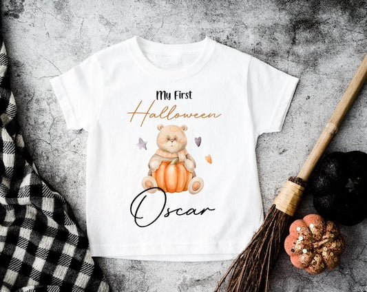 Personalised Halloween T-Shirt - My 1st Halloween Pumpkin Design