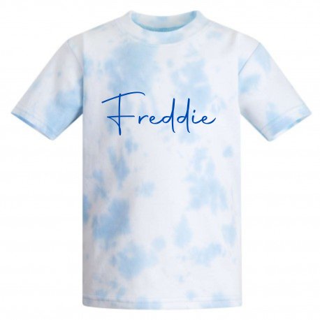 Personalised T-Shirt in Tie Dye Light Blue