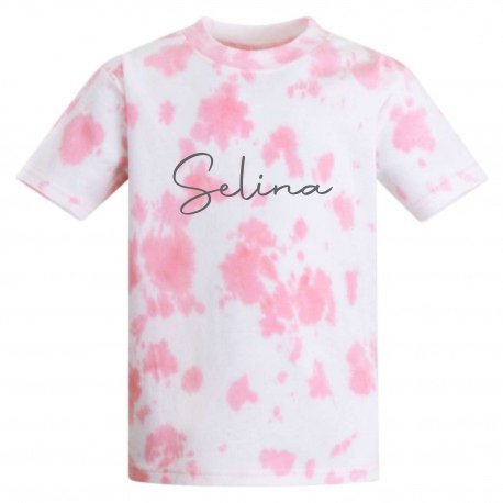 Personalised T-Shirt in Tie Dye Light Pink