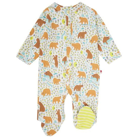 Piccalilly Footed Sleepsuit - Baby Bear