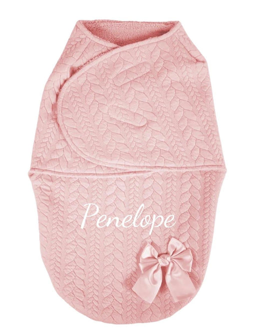 Pink Personalised Pram Swaddle Wrap